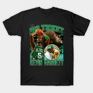 Kevin Garnett The Big Ticket Basketball Signature Vintage Retro 80s 90s Bootleg Rap Style T-Shirt